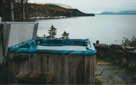 spa pool outside in nature
